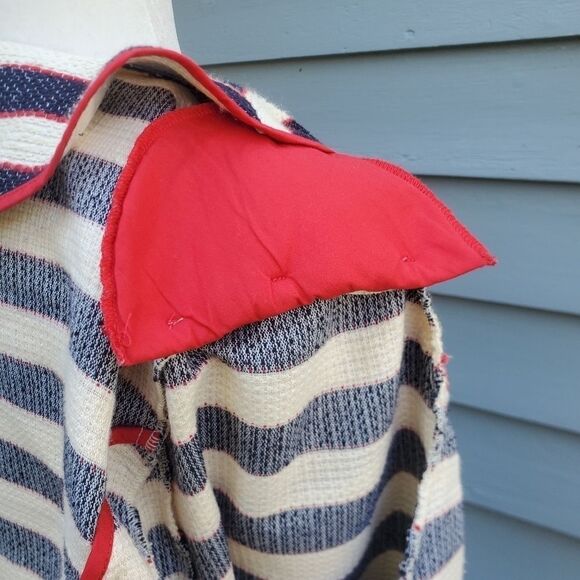 CAbi #5094 Cruise Nautical Striped Double-Breasted Jacket Cream/Navy/Red Size 6 - Picture 4 of 9